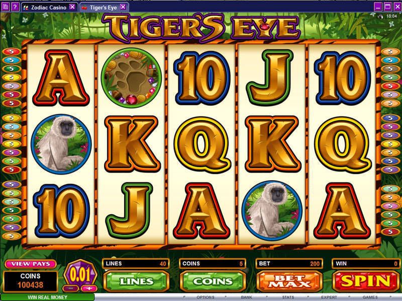 tigers eye microgaming slot